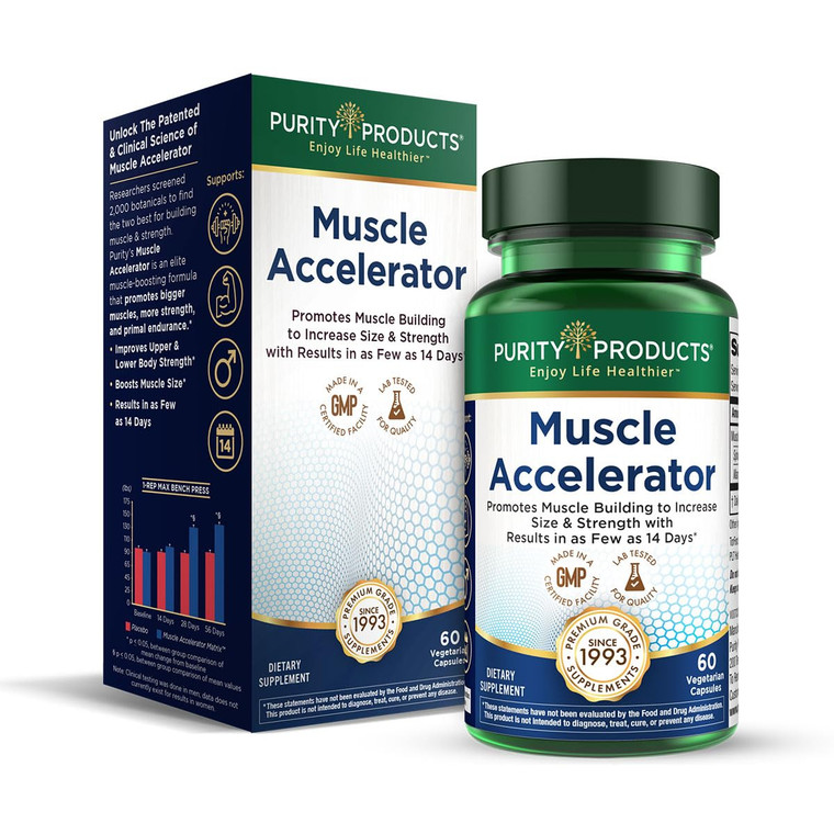 Purity Products Muscle Accelerator 650 mg Patented & Clinically Tested Muscle Accelerator Blend of Ayurvedic Herbal Extracts Promotes Strength, Endur