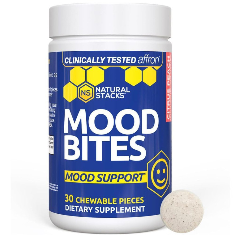 Saffron Supplement with Vitamin B3 - Mood Support Supplement - 14mg Saffron Extract & 62mg Vitamin B3 Niacin - Mood Bites for Stress Relief - Clinica