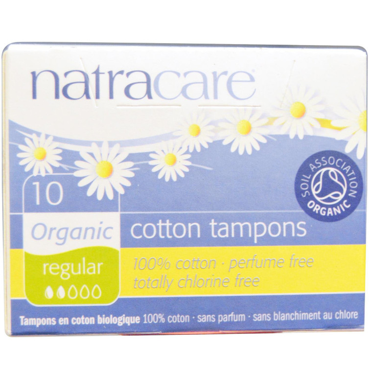 Organic 100% Cotton Tampons Regular 10 Count