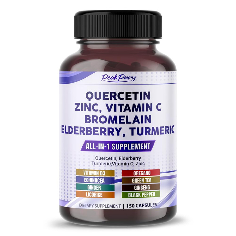 PEAKPURY Quercetin Elderberry Turmeric Vitamin C Zinc - Immunity Support
