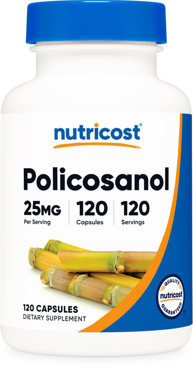 Nutricost Policosanol 25mg, 120 Capsules - Gluten Free, Non-GMO, and Vegetarian Friendly