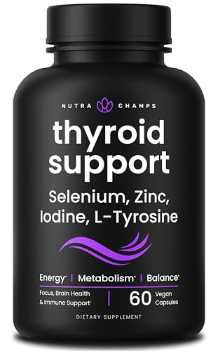 NutraChamps Thyroid Support & Adrenal Support Supplement 2-in-1 Formula with Iodine & Ashwagandha for Energy, Metabolism, Focus, Adrenal Fatigue & St