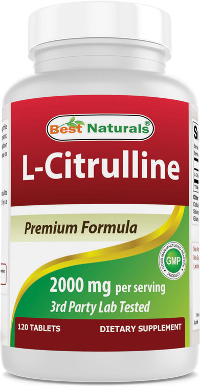 Best Naturals L-Citrulline 2000mg/Serving - Non-GMO - Gluten Free - 120 Tablets (120 Count (Pack of 1))