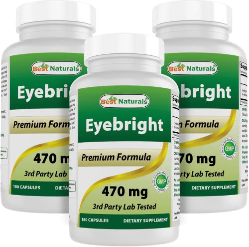 Best Naturals Eyebright 470 mg 180 Capsules (180 Count (Pack of 3))