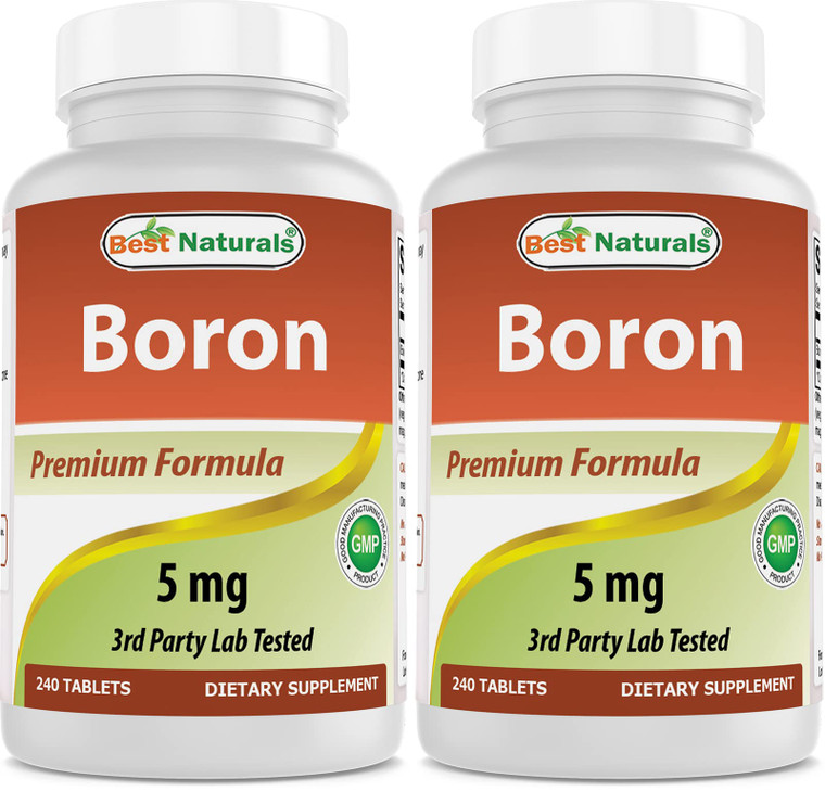 Best Naturals Boron Supplements 5 mg 240 Tablets (240 Count (Pack of 2))