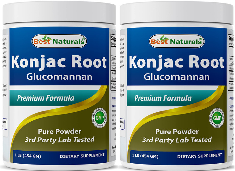 Best Naturals 2 Pack Konjac Glucomannan Root 1 Pound - 2000 mg per Serving - (Total 2 Pound)