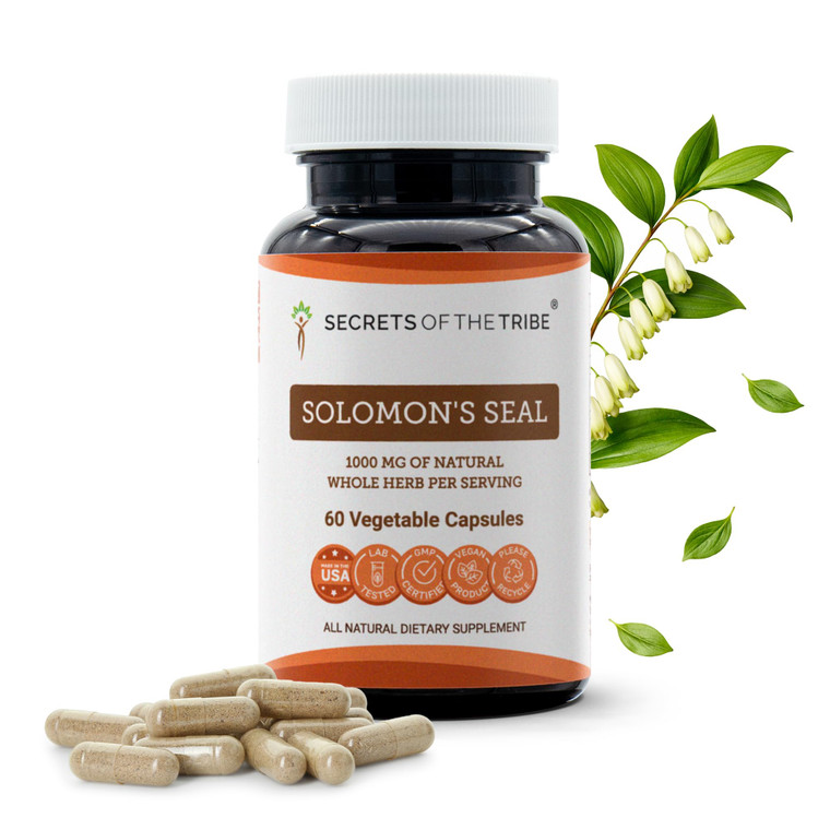 Secrets of the Tribe Solomon's Seal 60 Capsules, 1000 mg, Wildcrafted Solomon's Seal (Polygonatum odoratum) Dried Rhizome (60 Capsules)