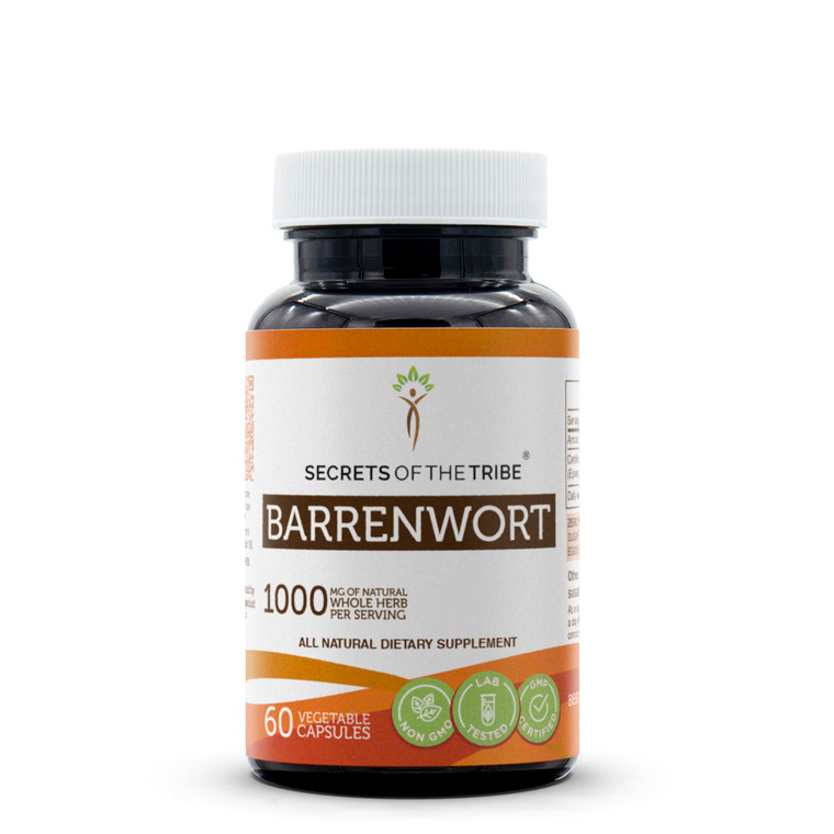 Secrets of the Tribe Barrenwort 60 Capsules, Made with Vegetable Capsules and Barrenwort (Epimedium Grandiflorum) Dried Leaf (60 Capsules)