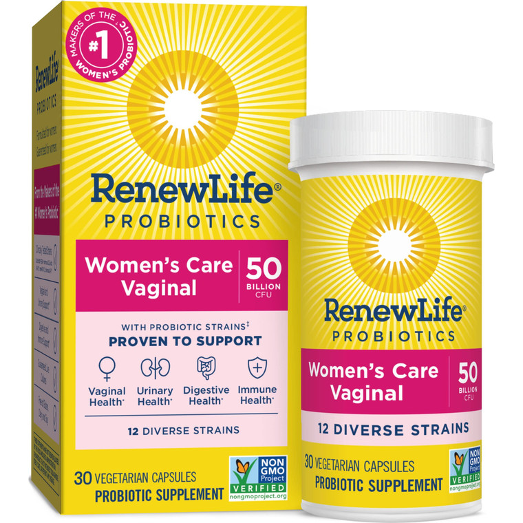 Renew Life Women's Probiotic Capsules, 50 Billion CFU Guaranteed, Supports pH Balance, Vaginal, Urinary, Digestive and Immune Health(2), L. Rhamnosus