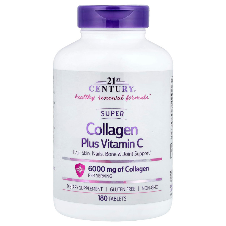 21st Century Super Collagen Plus Vitamin C Tablets, 180 Count