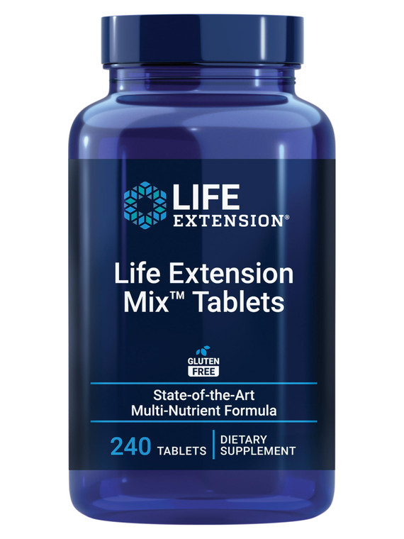 Life Extension Mix Tablets, high-Potency, Advanced Vitamin, Mineral, Fruit & Vegetable Formula, Vitamin C, B, D, E, Magnesium, for Whole-Body Health,