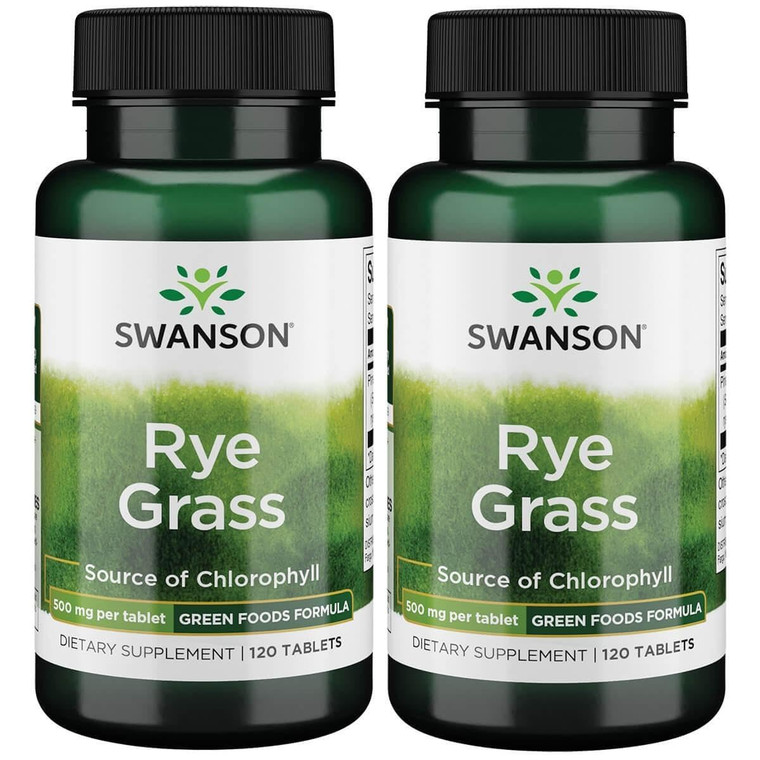 Swanson Rye Grass 500 mg 120 Tabs (2 Pack)