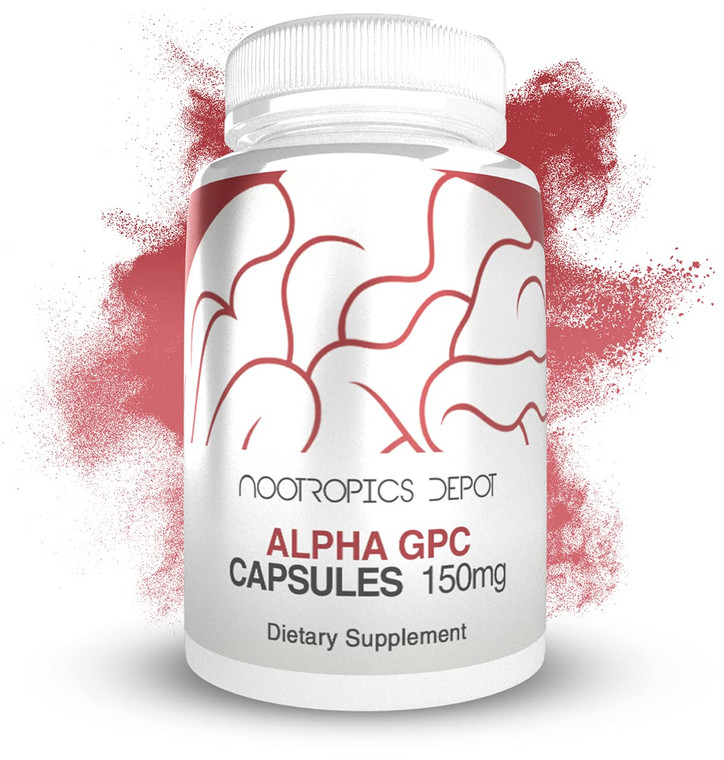 Nootropics Depot Alpha GPC Capsules | 150mg | 60 Count | Choline Supplement | Brain Health Supplement | Supports Healthy Brain Function | Enhance Cog