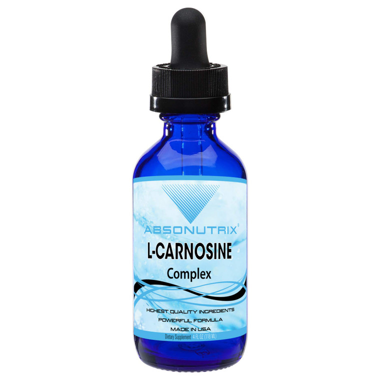Absonutrix L-Carnosine - 583 mg 4 Oz Bottle, 200 Highly Potent Servings, Easy-to-Consume Drops, High Bioavailability, Third-Party Tested, GMP-Certifi