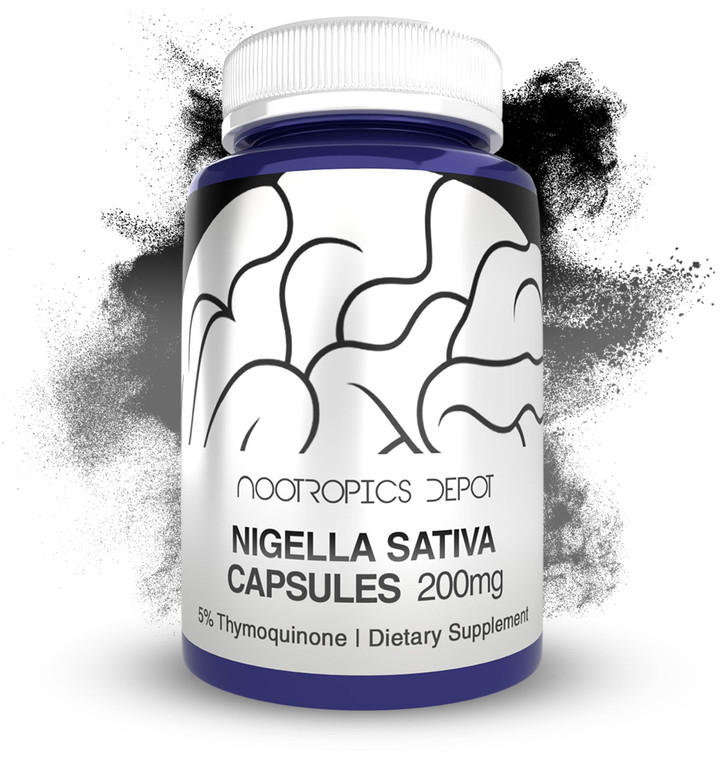 Nootropics Depot Nigella Sativa Extract Capsules | 200mg | 60 Count | Minimum 5% Thymoquinone Content | Black Seed Oil Extract | Supports Memory, Liv