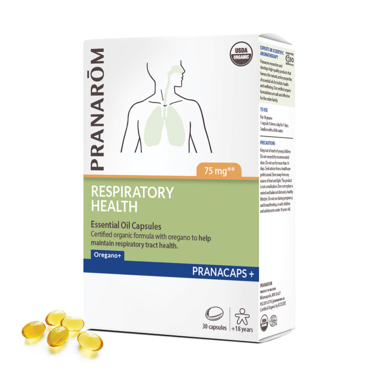 Pranarom - Respiratory Health Pranacaps with Oregano & Lemon Essential Oil - 30 Count