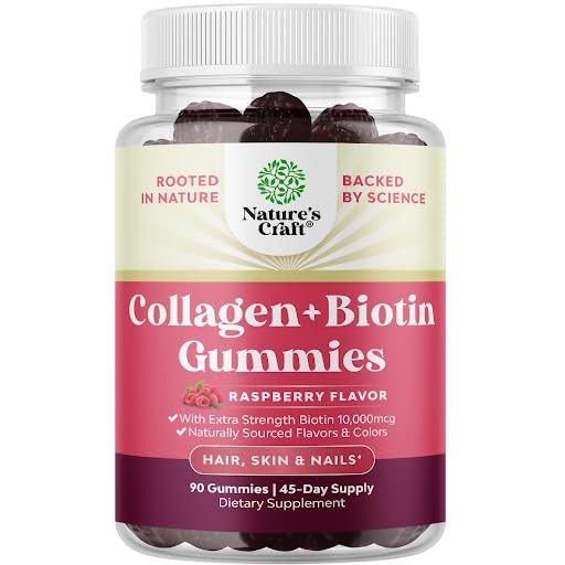 Hair Skin and Nails Gummies for Women - Extra Strength Biotin and Collagen Gummies for Women Hair Skin Nails Support - Non-GMO Kosher Marine Collagen