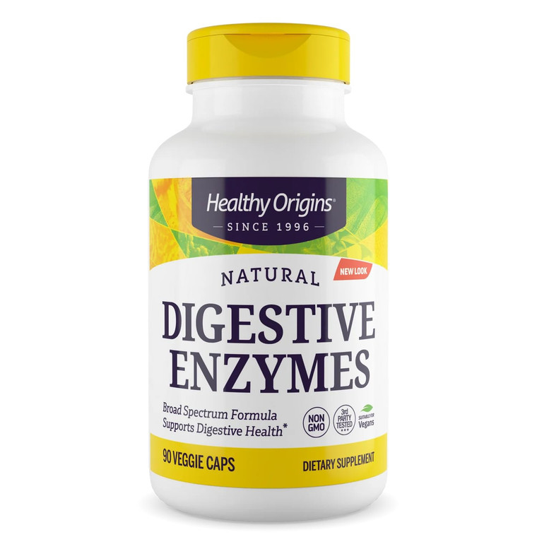 Healthy Origins Digestive Enzymes (Broad Spectrum, Non-GMO, Gluten Free, Digestive Support), 90 Veggie Caps