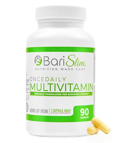 BariSlim Once Daily Bariatric Multivitamin Capsule - 45mg of Iron - Bariatric Vitamin & Supplement for Post Bariatric Surgery Including Gastric Bypas