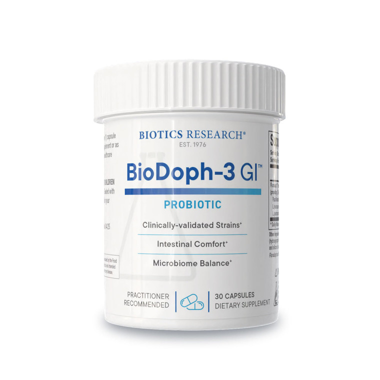 Biotics Research BioDoph-3 GI Targeted Intensive GI Probiotic Capsules, Clinically Validated Multi-Species Formula, Gut Health, Immune Support, Dairy