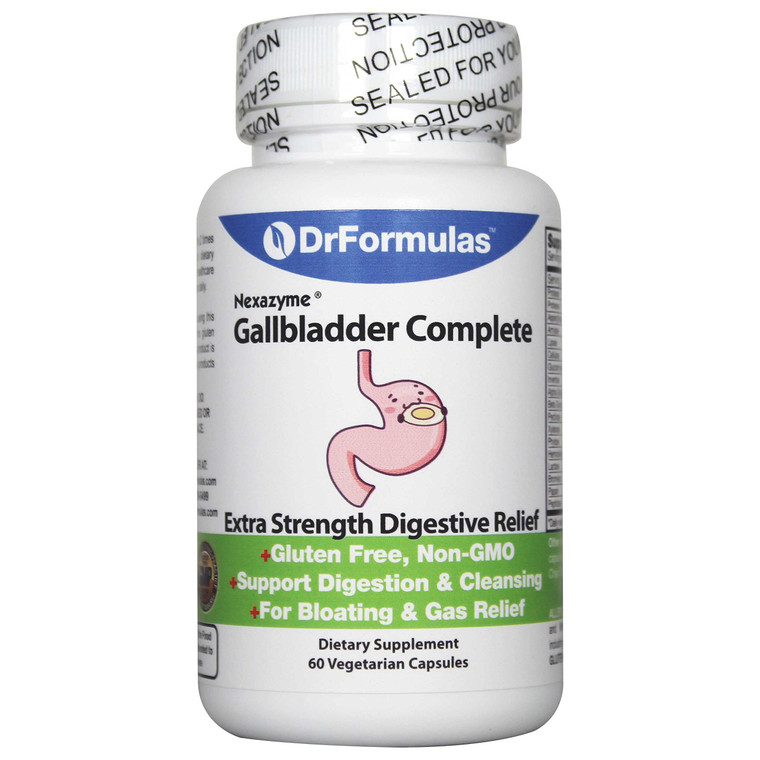 DrFormulas 18 Digestive Enzymes to Support Gallbladder and Pancreatic Enzymes with Amylase, Protease, Lipase, Lactase, Cellulase, Bromelain 60 Capsul