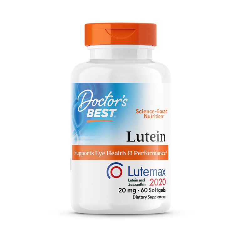 Doctors Best Lutein, Supports Eye Health & Performance, Non-GMO, Gluten Free, 20 mg, 60 Softgels