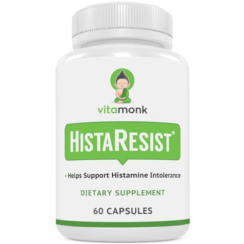 VitaMonk Histamine Blocker for Histamine Intolerance - HistaResist - DAO Enzyme Supplement Optimal Dose of Diamine Oxidase to Help Shield Histamine f