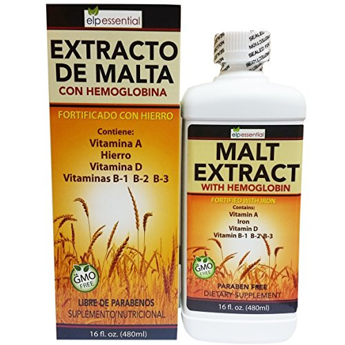 Extracto de Malta Con Hemoglobina Fortificado con Hierro 16oz (450ml)