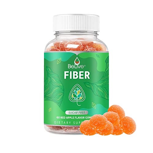 BeLive Fiber Gummies - Prebiotic Fiber Supplement with Chicory Root & Inulin for Digestive Support & Overall Gut Health I Vegan, Sugar Free Gummies f
