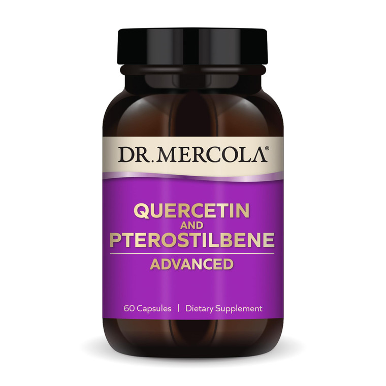 Dr. Mercola Quercetin & Pterostilbene Advanced - Supports Respiratory & Immune Health - 500 mg Quercetin - High-Bioavailability Formula - Non-GMO, Gl