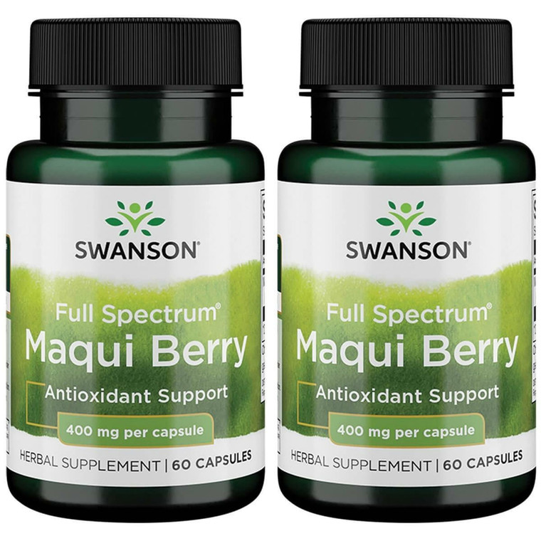 Swanson Full Spectrum Maqui Berry 400 mg 60 Caps (2 Pack)