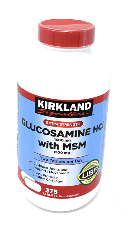 Kirkland Signature Glucosamine with MSM, 375 Tablets (3 Pack)