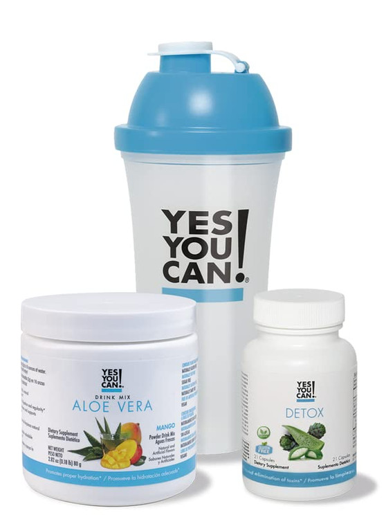 Yes You Can! Detox Kit Bundle - Includes YYC! Capsules, Aloe Vera Drink Mix, and Water Bottle, Body Cleanse Kit, Daily Cleanse and Proper Hydration w