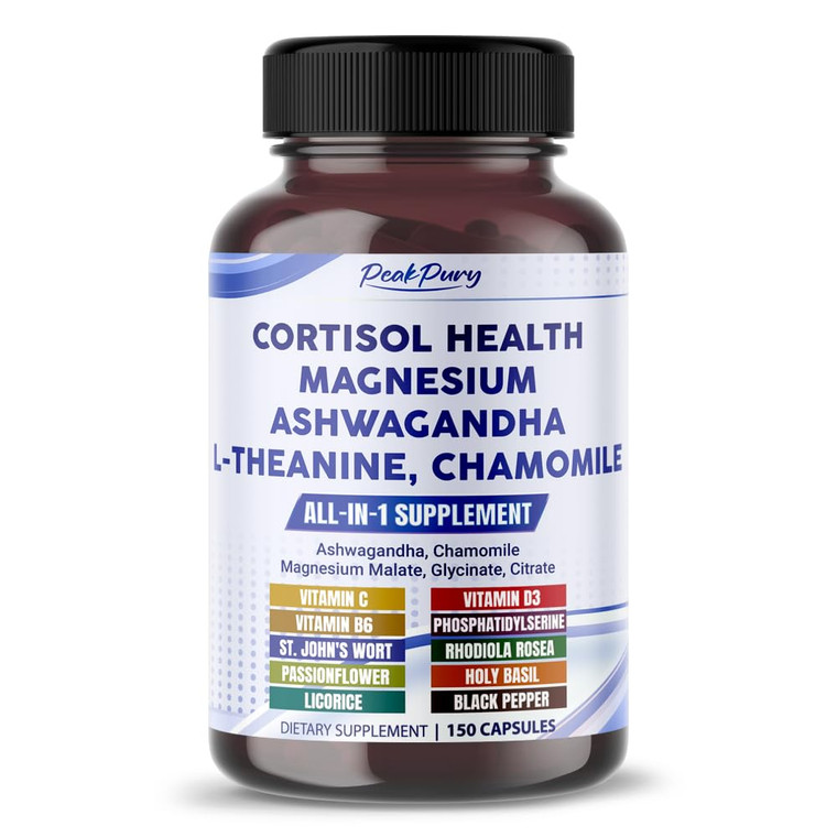 PEAKPURY CORTISOL Health Ashwagandha Magnesium Chamomile L-Theanine