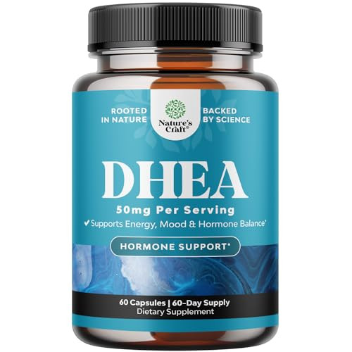 DHEA Supplement for Women & Men - Pure DHEA 50mg for Hormone Balance, Improves Mood Stability, Brain Function, Immune System, Energy & Fertility - De