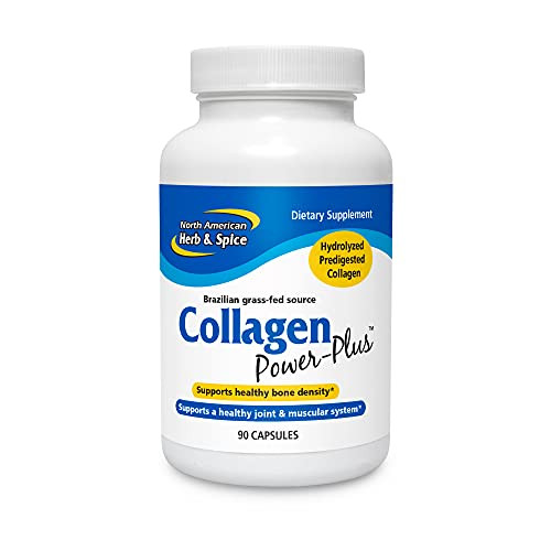 NORTH AMERICAN HERB & SPICE Collagen Power-Plus - 90 Capsules - Collagen Supplement - Joint & Muscle Support, Healthy Hair, Skin & Nails - Bromelain,