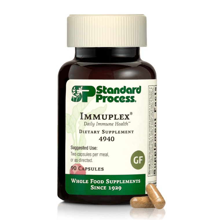 Standard Process Inc. Immuplex - Daily Immune Support Supplement with Folate, Iron, Vitamin C & Vitamin A - Mineral Supplement with Antioxidant Ingre