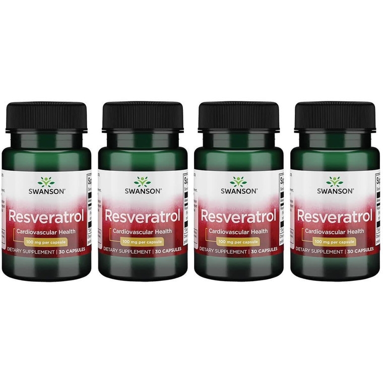 Swanson Resveratrol 100 100 Milligrams 30 Capsules (4 Pack)