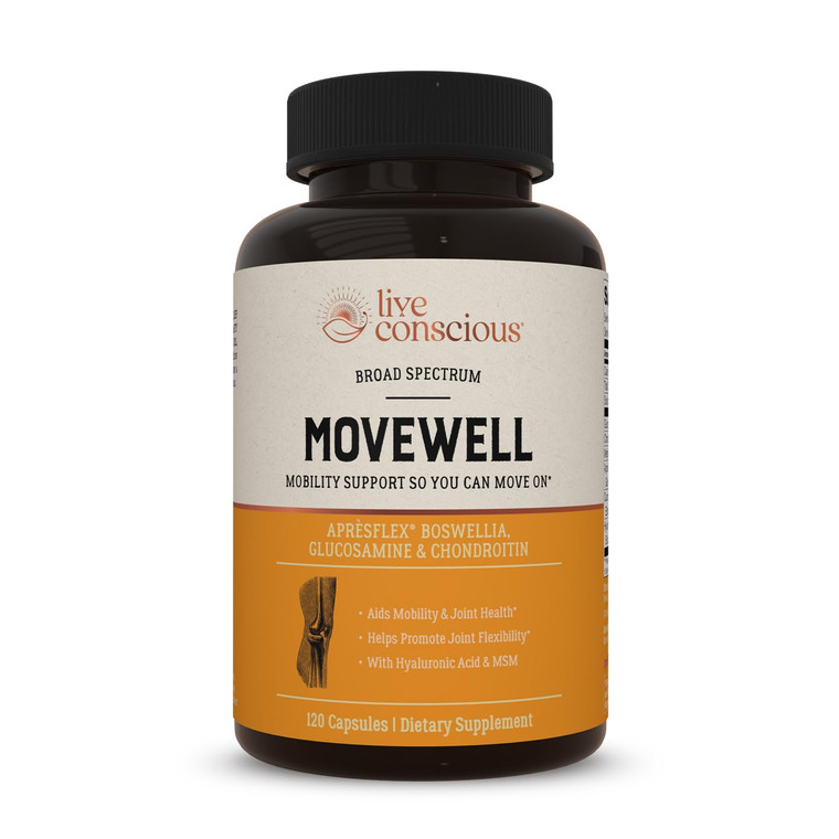 Live Conscious Glucosamine Chondroitin with MSM, Hyaluronic Acid, and More - MoveWell Joint Health Supplement