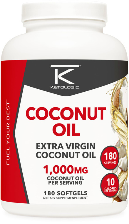 Ketologic Coconut Oil (180 softgels) (1,000MG Coconut Oil per Serving)