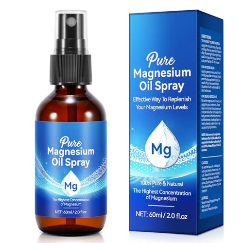 HELTURE Magnesium Oil Spray, 100% Natural Magnesium Spray for Feet (17.5mg Magnesium in Each Spray) 2 Oz, Made with Concentrated Pure Magnesium Chlor