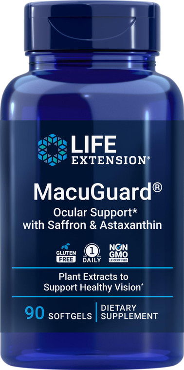Life Extension MacuGuard Ocular Support 90 softgels with Saffron & Astaxanthin