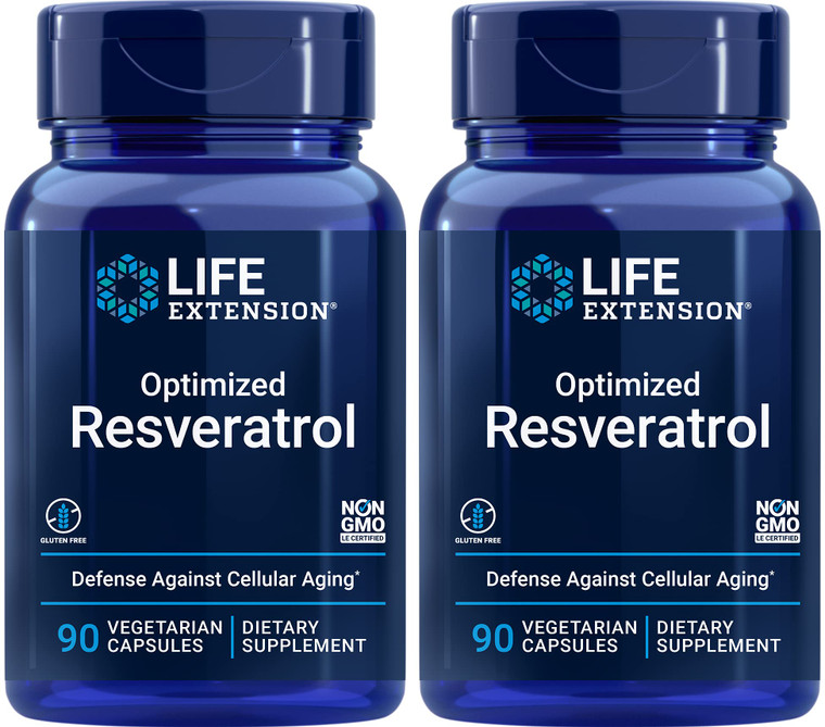 Life Extension Optimized Resveratrol, 90 Caps (Pack of 2)