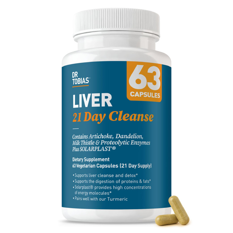 Dr. Tobias Liver 21 Day Cleanse, Herbal Liver Detox Cleanse with Milk Thistle, Dandelion Root & Artichoke Extract, Supports Liver Health & Digestion,