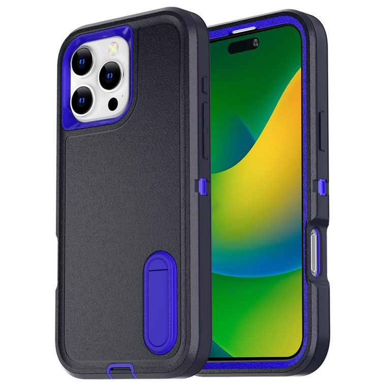 AICase for iPhone 16 Pro Case with Built-in Stand,Tripe Layer Heavy Duty Drop Protection Full Body Rugged Shockproof Military Protective Tough Durabl