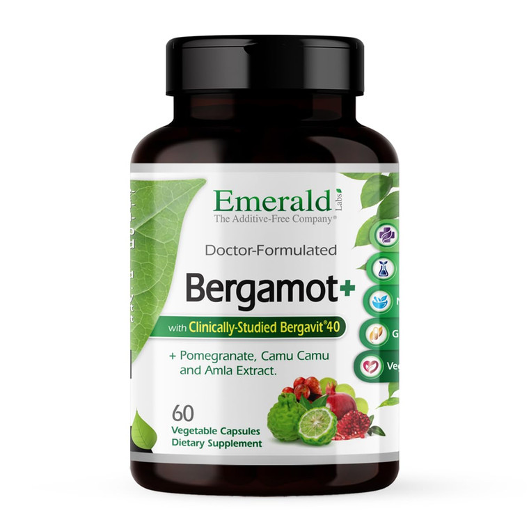 EMERALD LABS Bergamot+ - Supports Metabolism & Heart Health with Bergamot, Pomegranate, Amla & Camu Camu - Gluten-Free & Vegan - 60 Vegetable Capsule