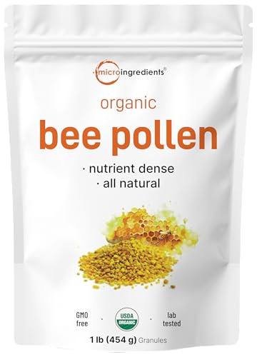 Micro Ingredients Organic Bee Pollen Granules, 1 lb | Fresh Harvest, Raw & Natural Superfood | Rich in B Vitamins, Minerals, Protein & Antioxidants |