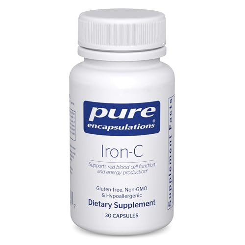 Pure Encapsulations Iron-C - 15 mg - 175 mg Vitamin C - Red Blood Cell Support* - Energy Production - Highly Bioavailable Iron Pill - Gluten Free & V