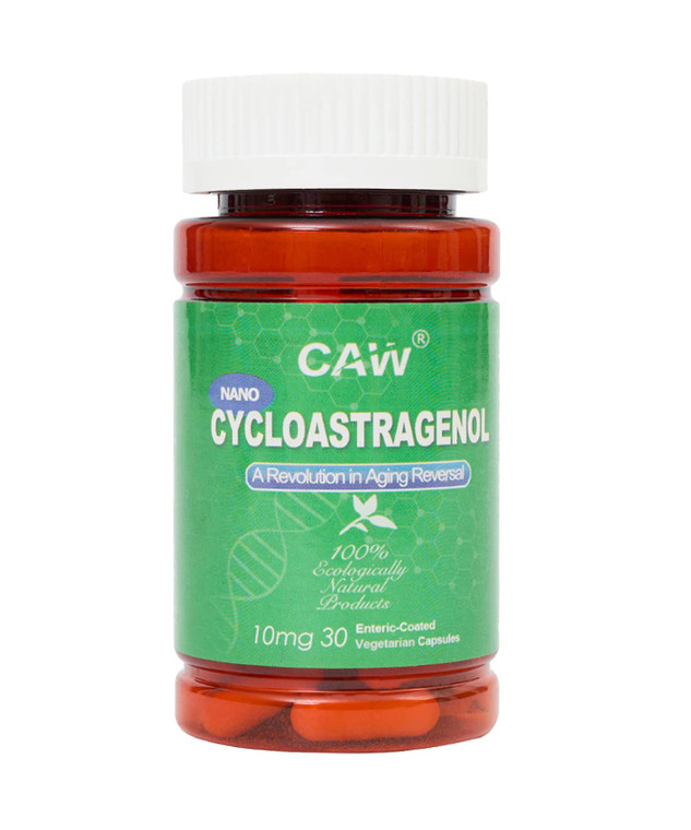 CAW Nano Cycloastragenol 98% 10mg 30 Caps | Anti-Aging Telomere Length | DNA Repair, Made in USA | Better Absorption | Enteric-Coated Vegetarian Caps