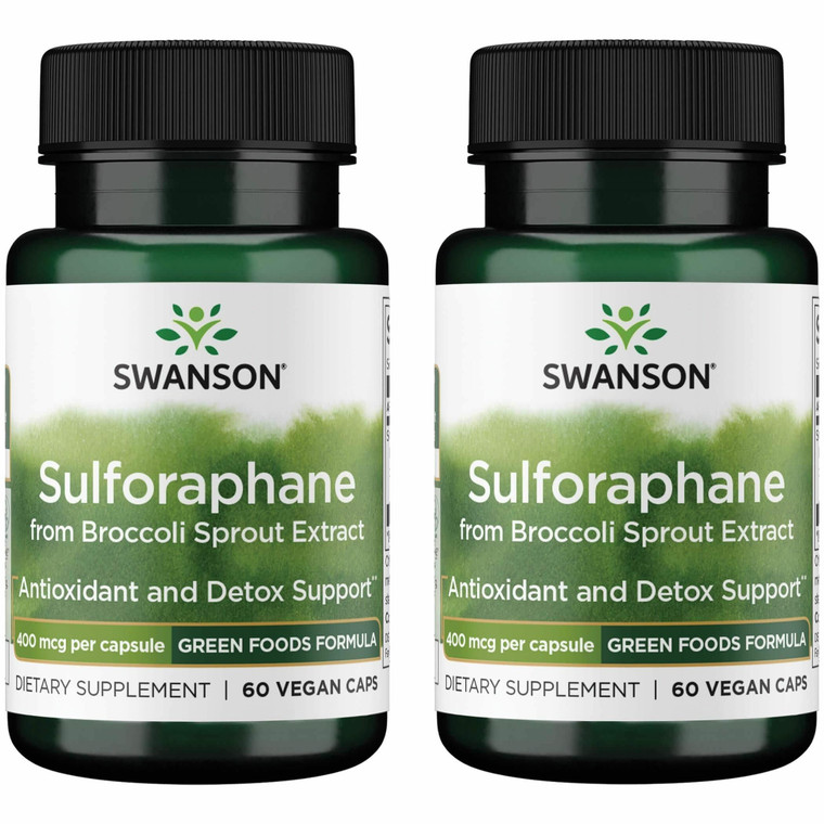 Swanson Sulforaphane - Broccoli Sprout Extract Supporting Cellular, GI Tract, and Liver Health - Natural Supplement Standardized to 0.4% Sulforaphane
